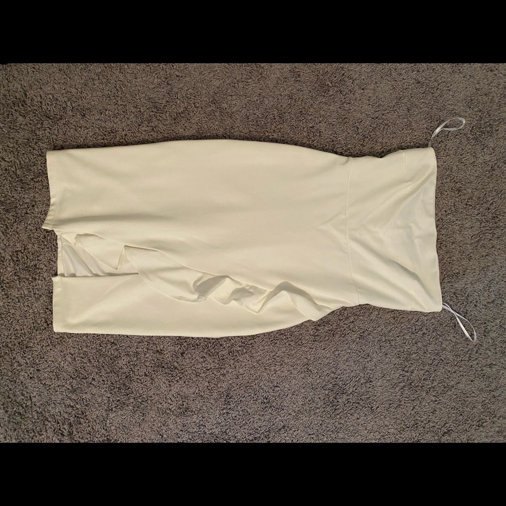 Strapless White Ruffle Dress Size Small